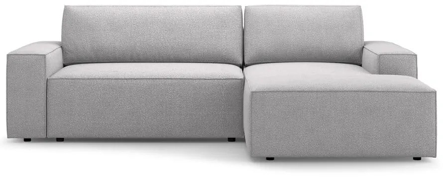 Világosszürke buklé kinyitható sarokkanapé (jobb oldali) Jodie – Micadoni Home
