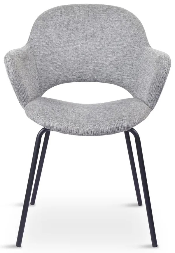 Világosszürke kárpitozott étkezőfotel szett 2 db-os Rowley – Unique Furniture