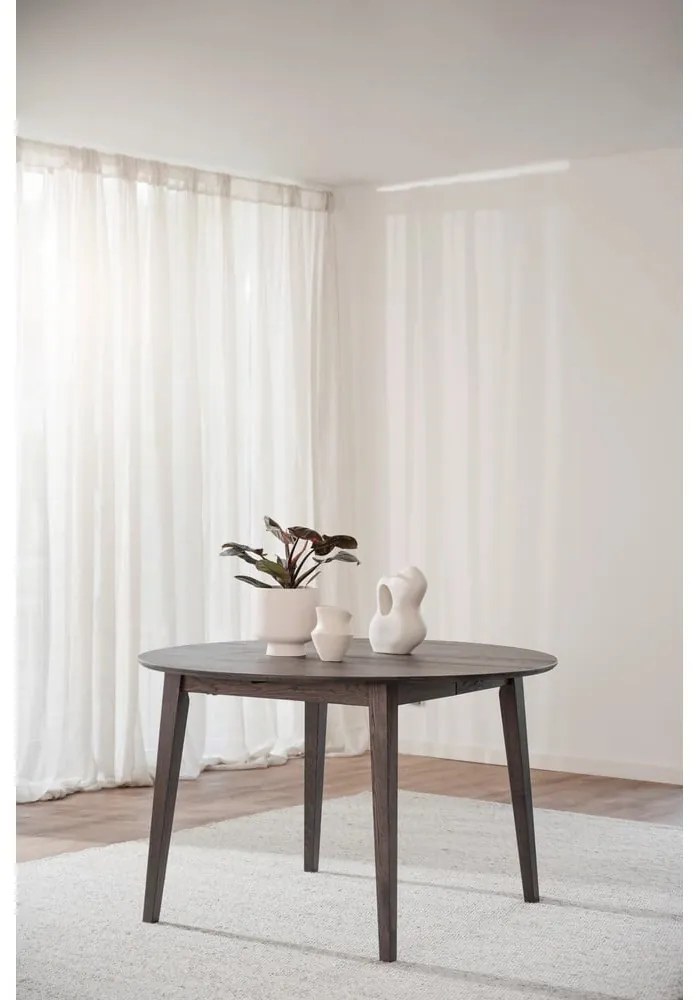 Tölgyfa kerek bővíthető étkezőasztal ø 120 cm Filippa – Rowico