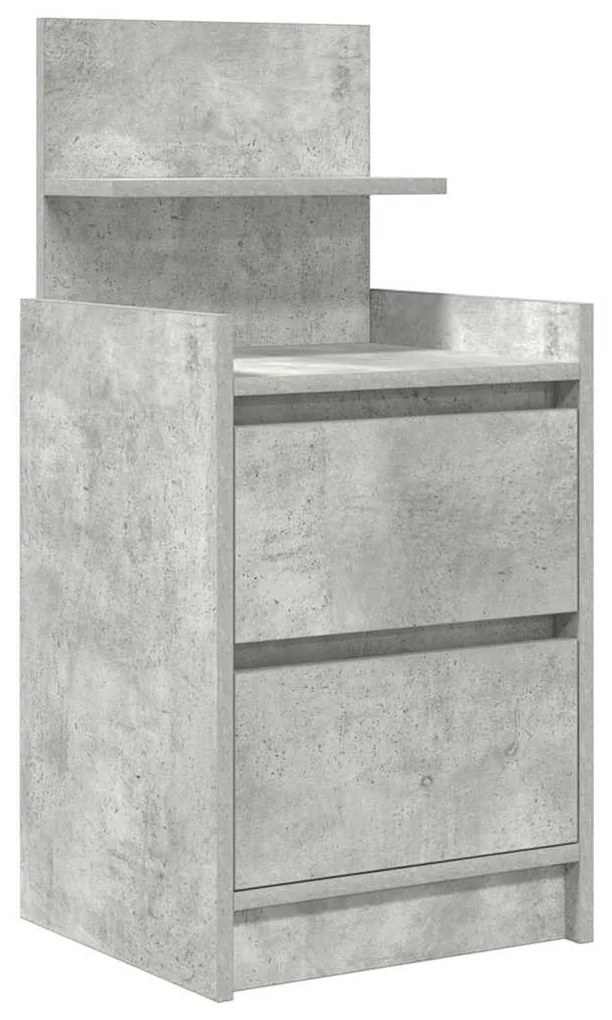 2 db betonszürke éjjeliszekrények 2 fiókkal 38x34x80 cm