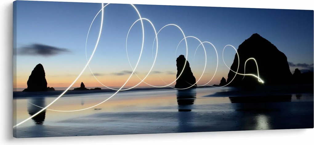 Kép - tengerpart naplementekor (120x50 cm)