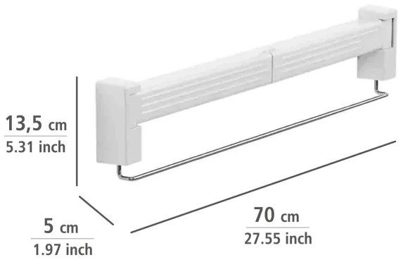 WENKO 3770013100 - Ruhaszárító BUTTERFLY 70x13,5 cm ezüst/fehér