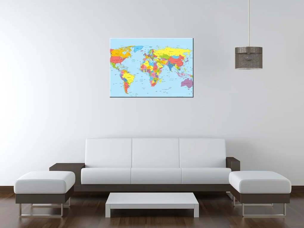 Gario Vászonkép Nagy világtérkép Méret: 60 x 40 cm