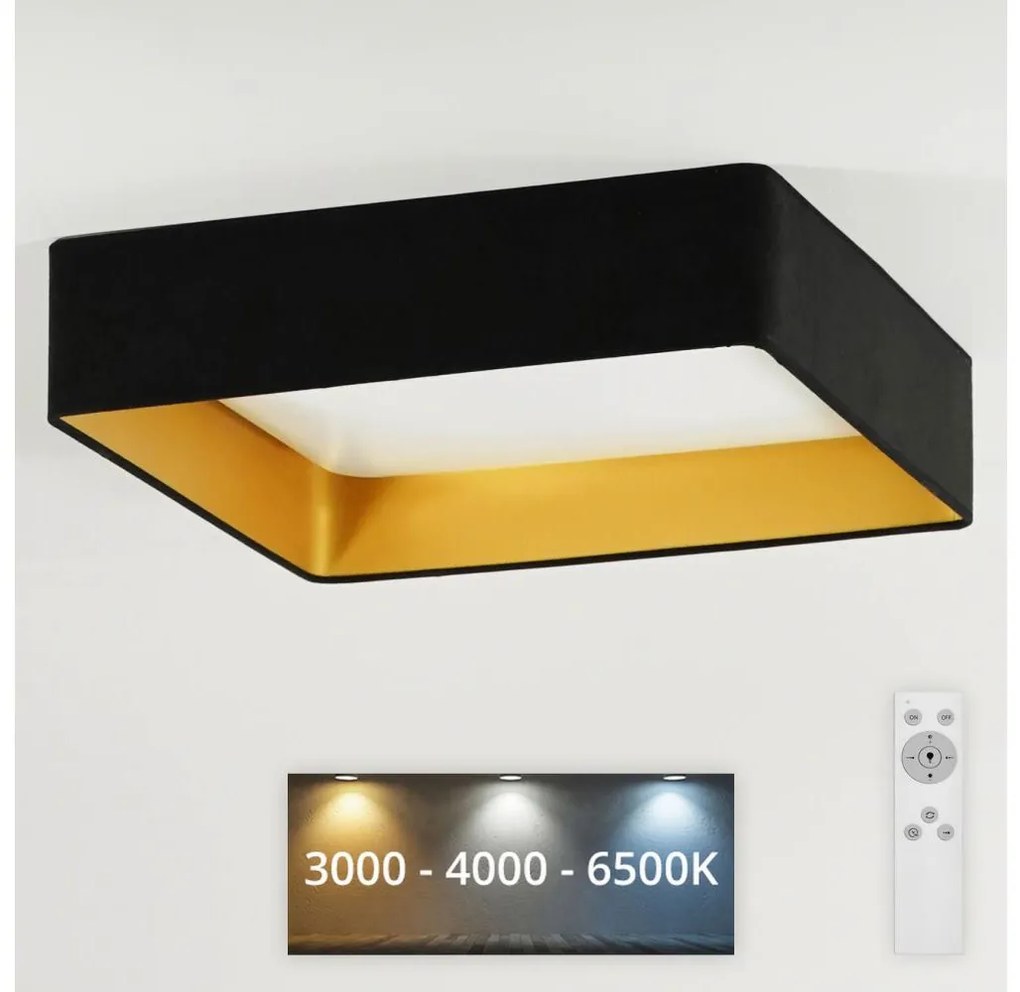 Brilagi - Dimmelhető LED lámpatest VELVET SQUARE LED/24W/230V + távirányító fekete
