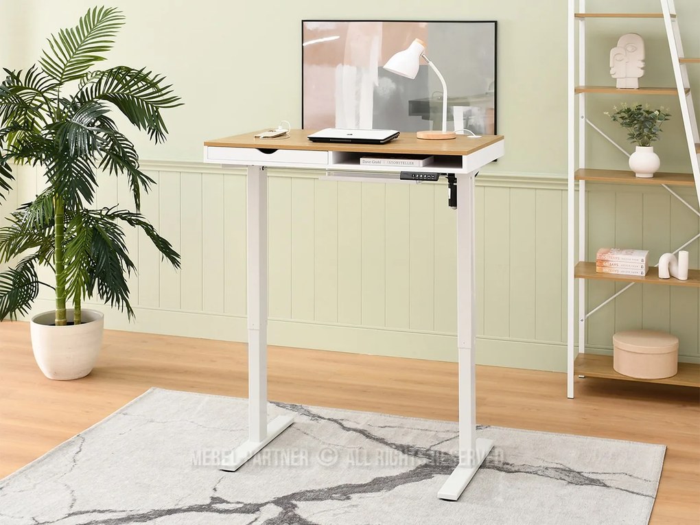 PC asztal Osto 100 (fehér tölgy + fekete). 1109812