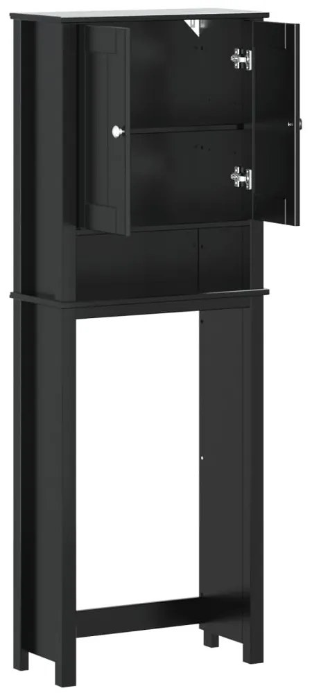 BERG fekete tömör fa WC feletti tároló 60 x 27 x 164,5 cm