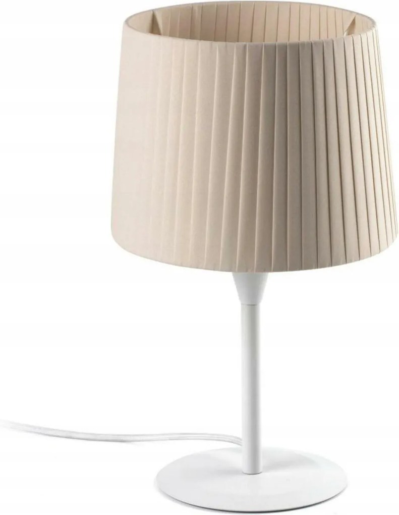 Faro Samba asztali lámpa, mini fehér/hajtogatott bézs, E27, dizájner