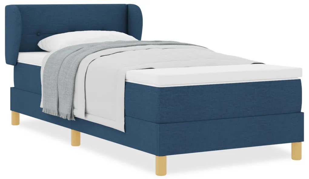 Boxspring Ágy Matracokkal Kék 90x190 cm Szövet