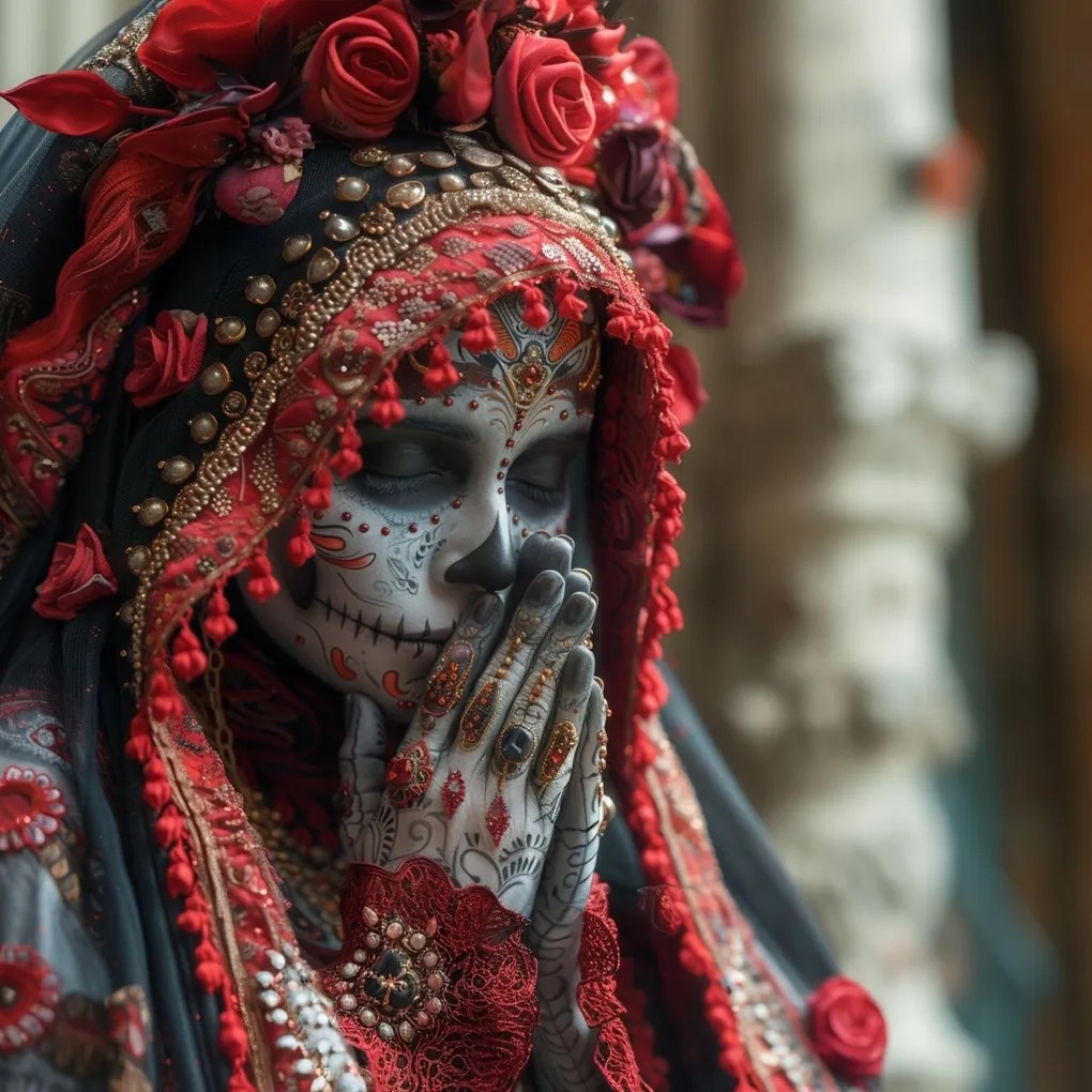 Canvas Vászonkép Maszk Dia De Los Muertos Mexikó Ünnep 80x80