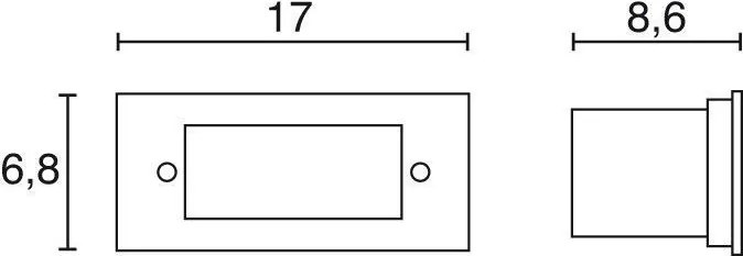NOVOLUX 540A-L0102B-30 BARLIA Kültéri Falba Építhető Lámpa Ezüst LED IP54