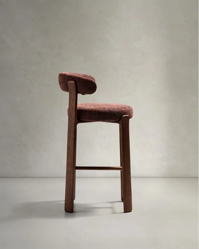 Barna-sötét natúr színű kőrisfa bárszék (ülésmagasság 75 cm) Granite – Kave Home