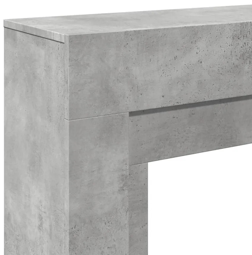 betonszürke szerelt fa kandallóburkolat 100 x 30 x 87,5 cm