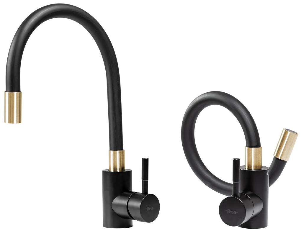 Rea Clever gold black mosogató csaptelep