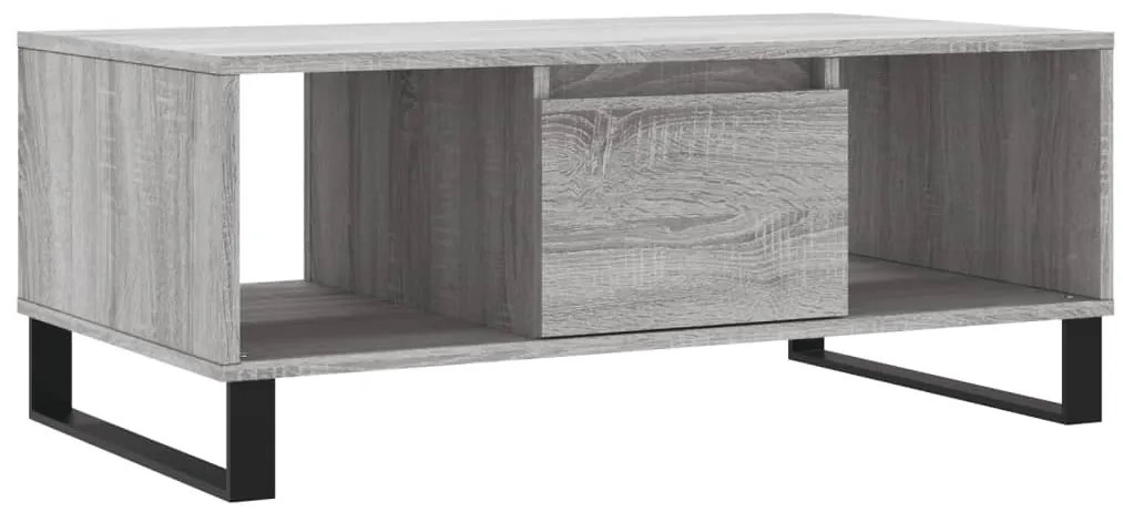Szürke sonoma színű szerelt fa dohányzóasztal 90 x 50 x 36,5 cm