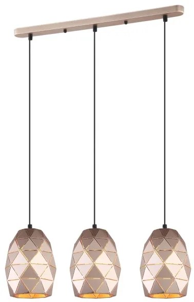 ITALUX MDM-3480/3 GD - Csillár zsinóron HARLEY 3xE27/40W/230V Rózsaarany