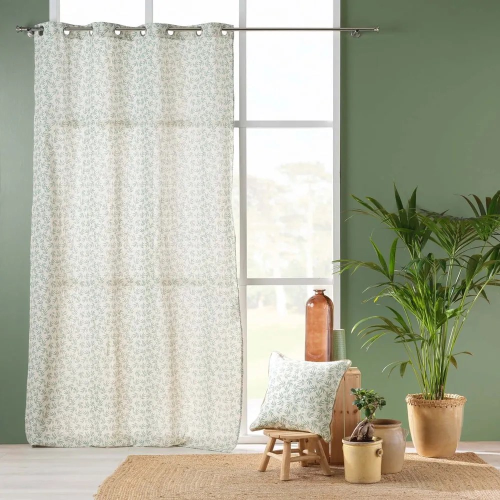 Fehér-zöld függöny 140x240 cm Maddy – douceur d'intérieur