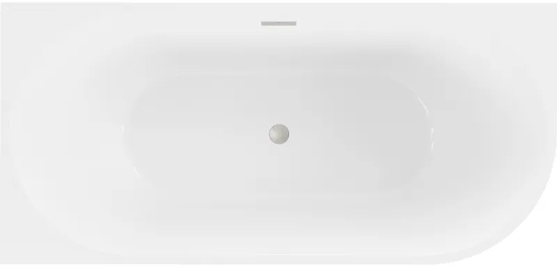 Mexen Mia, szabadon álló sarokkád, láva, 170 x 80 cm, fehér, szálcsiszolt acél túlfolyó, 52691708000L-97