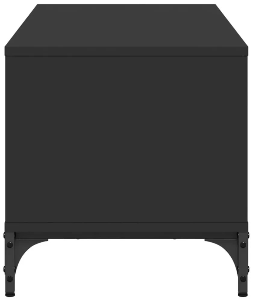fekete szerelt fa/porszórt acél TV-szekrény 102 x 40 x 41 cm