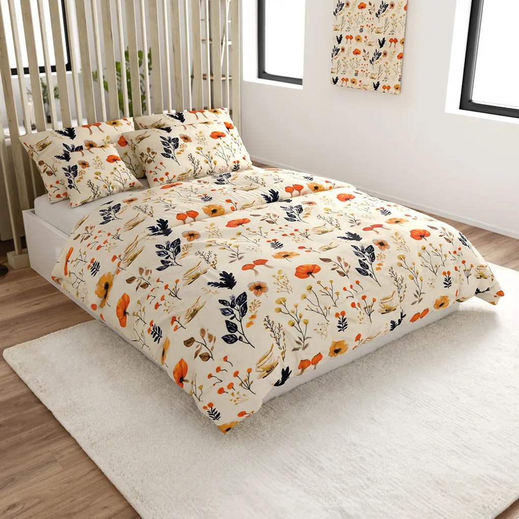 Mikroplüss ágyneműhuzat PAPAVA krémszínű Ágyneműhuzat mérete: 2 db 70 x 90 cm | 200 x 220 cm