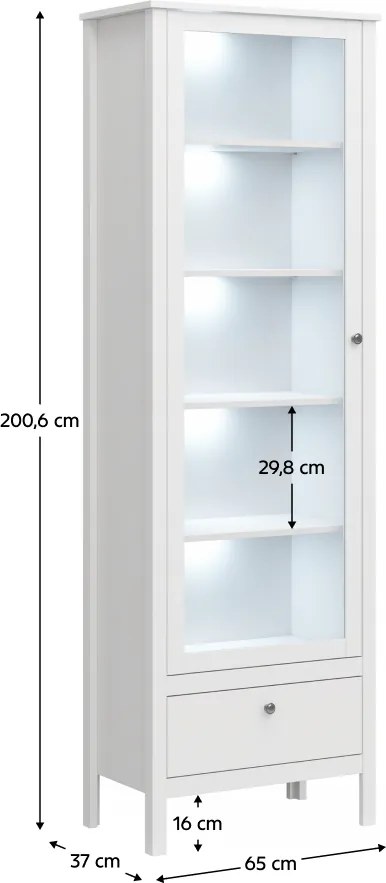 Vitrin 1W1S, fehér, OLJE