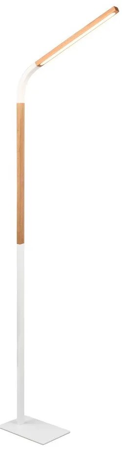 Fehér-natúr színű LED állólámpa fa búrával (magasság 169,5 cm) Norris – Trio