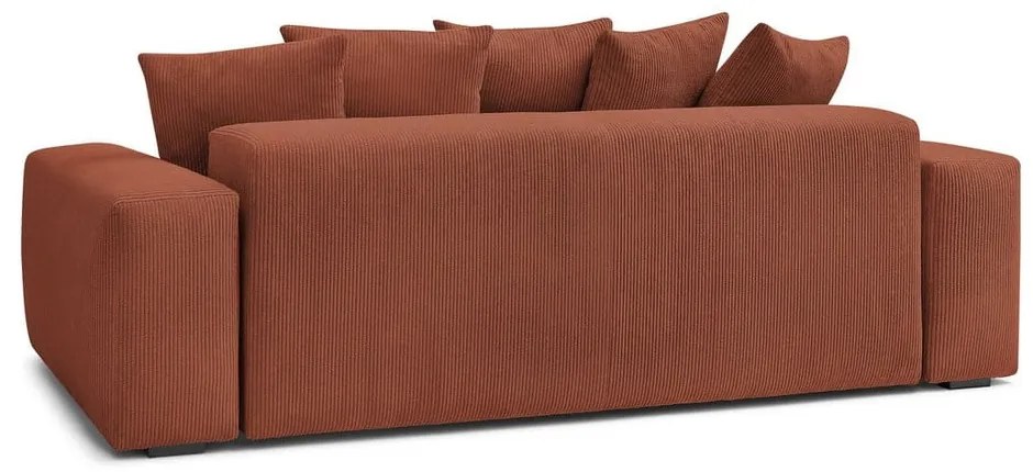 Téglavörös kordbársony kanapé 280 cm Voltaire – Bobochic Paris