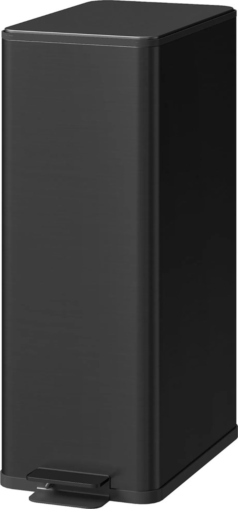 HOMCOM 20 L (kb. 5,3 US gal) lábas szemetes halk záródású fedéllel és lábpedállal, kivehető belső vödörrel — rozsdamentes acél, fekete, 21,5 x 37,2 x