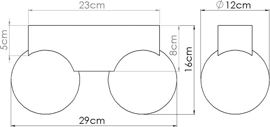 Fehér-natúr színű mennyezeti lámpa üveg búrával ø 12 cm Solum – Sollux