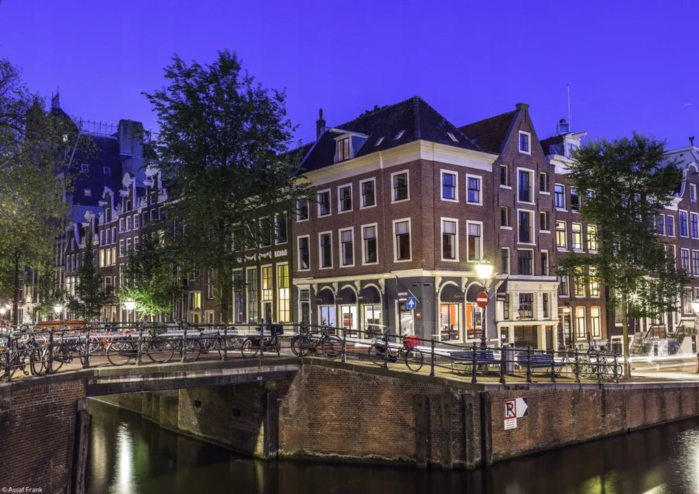 Poszter 29,7x21cm Csatorna Amszterdam városon keresztül, Assaf Frank