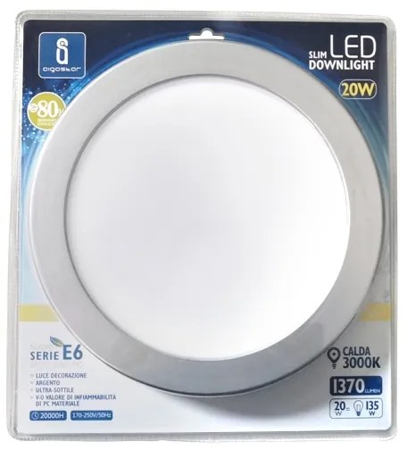 Aigostar - LED Beépíthető lámpa ULTRATHIN LED/20W/230V 3000K matt króm