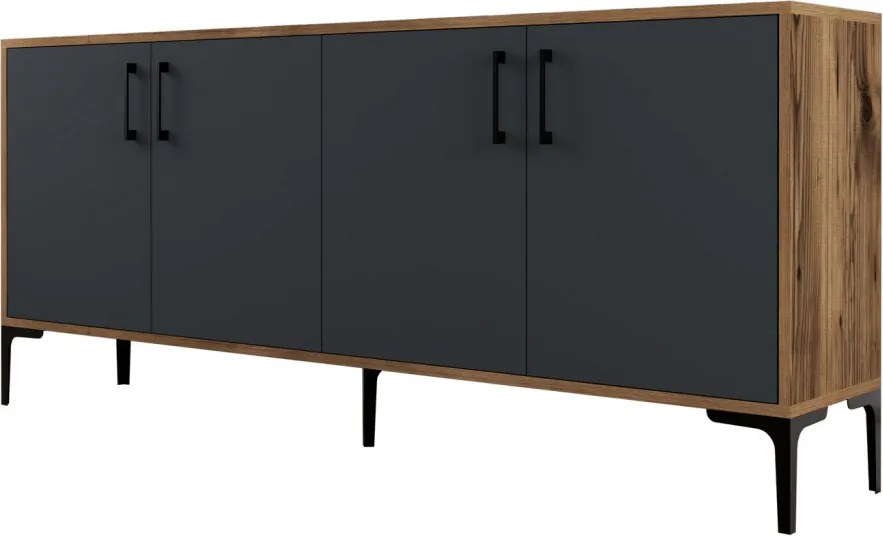 Kiev komód, dió-antracit, 180 cm