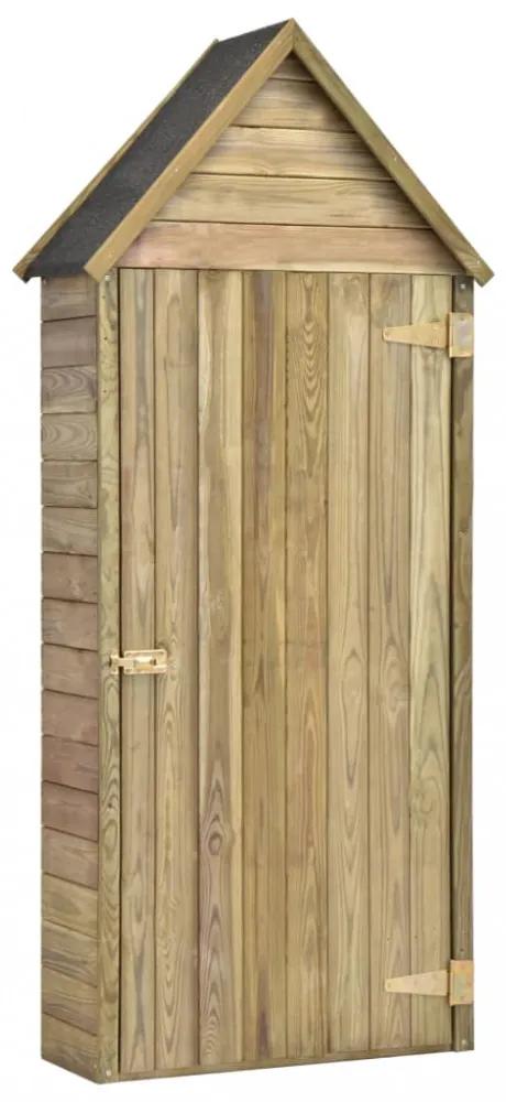 Kerti impregnált fenyőfa szerszámtároló ajtóval 77x37x178 cm