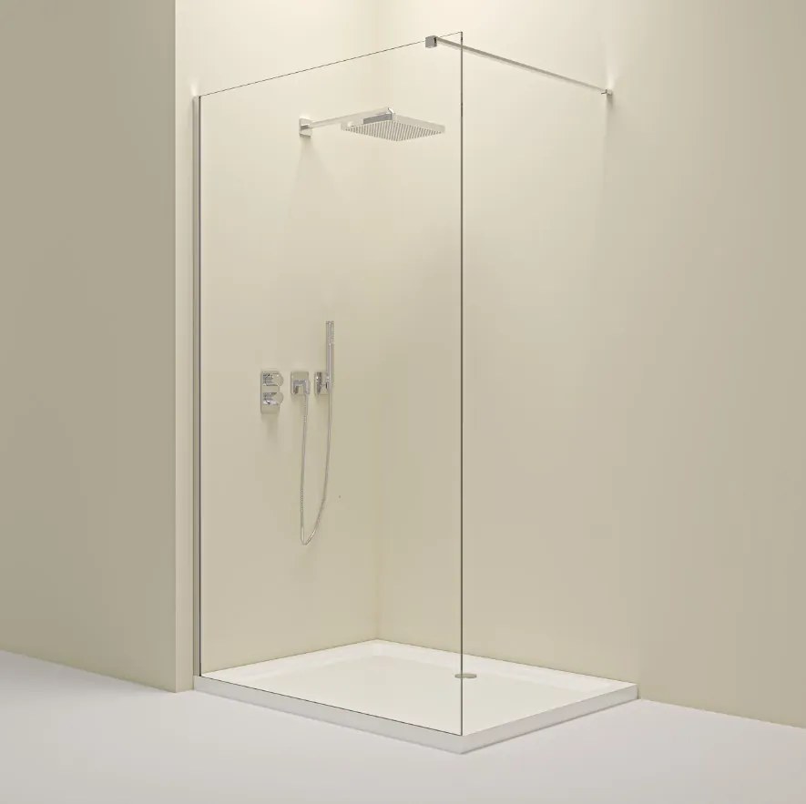 Erga Paris, Walk-In zuhany paraván 110x200 cm, 8 mm átlátszó üveg, króm profil, ERG-V02-PARIS-110x200-CL-CR