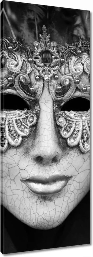 Vászonkép 40x100 Velencei maszk szürke