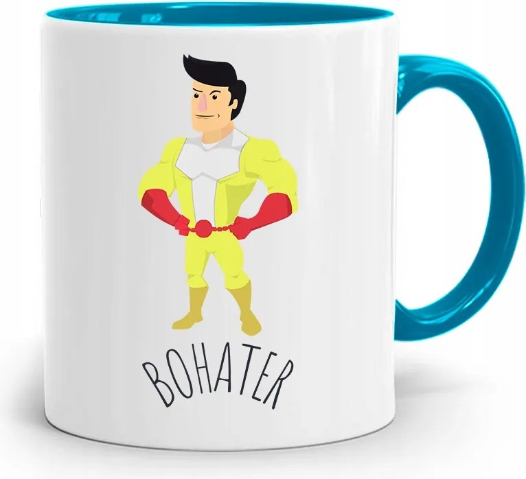 Kék Bögre Gyerekeknek Szuperhős +név nyomott mintával