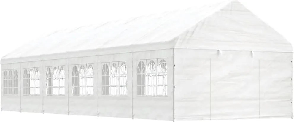 vidaXL fehér polietilén pavilon tetővel 13,38 x 4,08 x 3,22 m