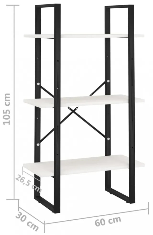 fehér tömör fenyőfa tárolópolc 60 x 30 x 105 cm
