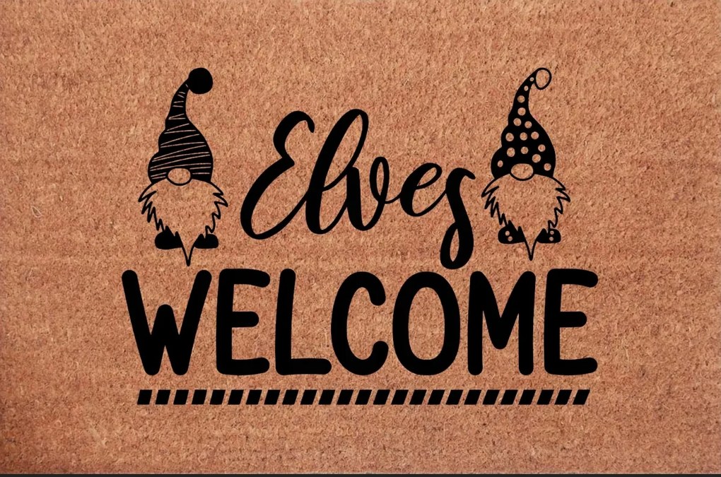 Karácsonyi Lábtörlő Bejárati vicces manó kedvesen látott Elves Welcome