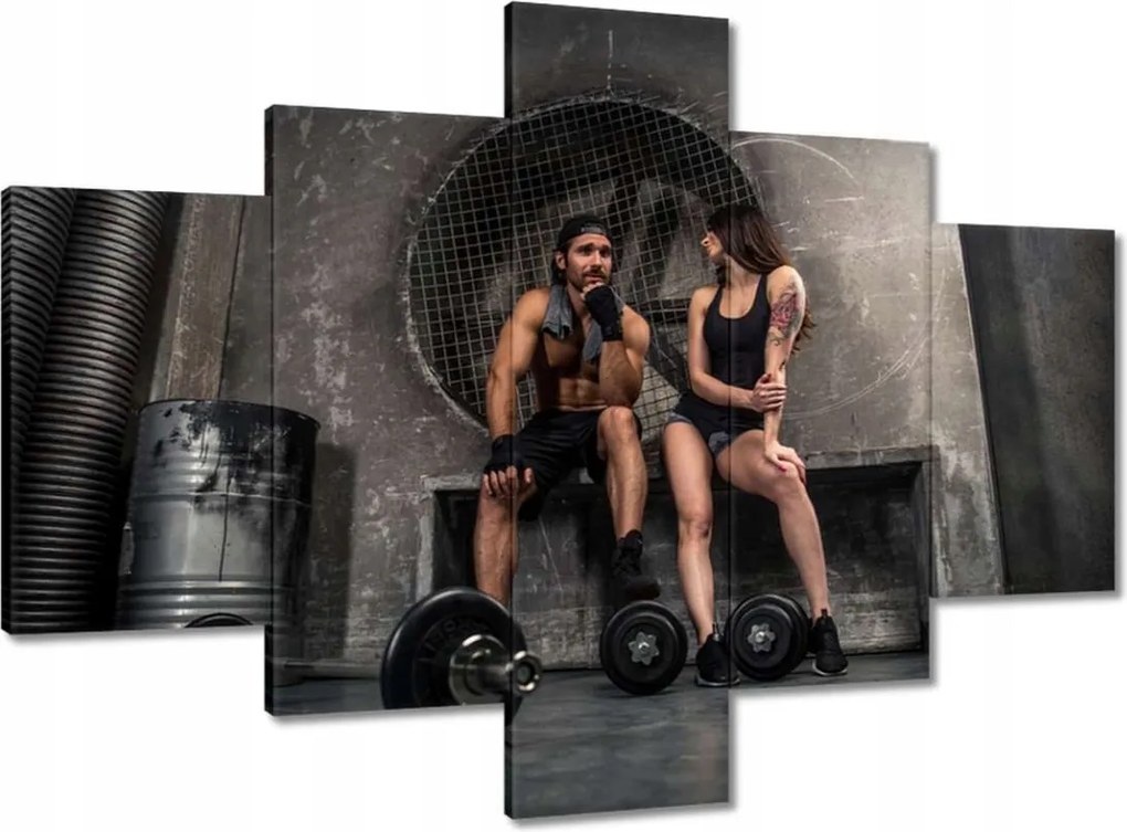 Képek 100x70 Szerelmes pár az edzőteremben