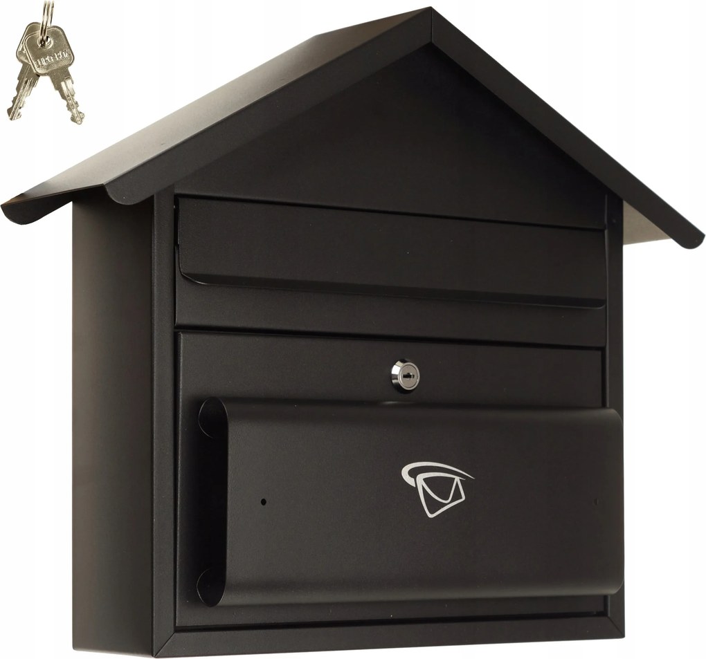 Postaláda Újságtartóval Nagy Formátum C4 Fekete XXL Lengyel