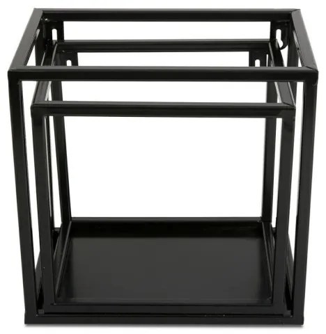 Fali polc 20x20 cm fekete, falra szerelhető