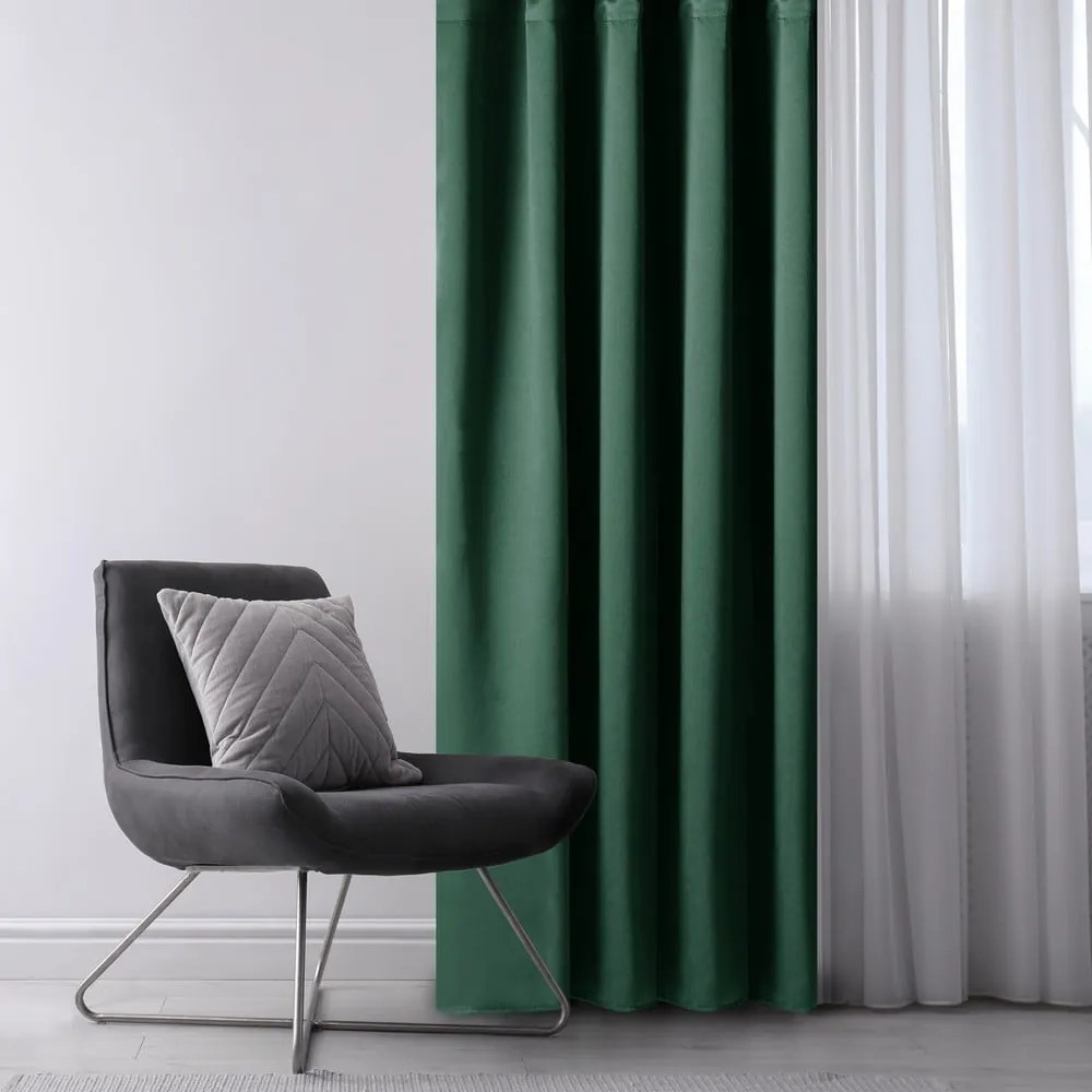 Sötétzöld sötétítő függöny 140x175 cm Eyelets – Restilo