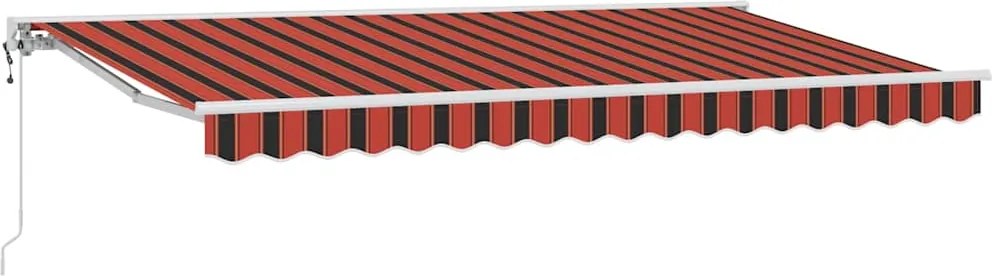 vidaXL Behúzható napellenző Narancs és Fekete 400 x 200 cm
