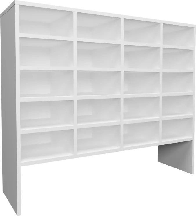 Tisso 20 polcos cipősszekrény, Fehér, 104 x 30 x 100 cm
