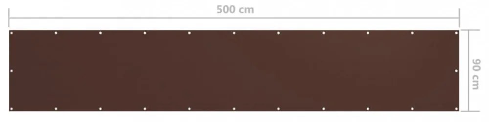 barna oxford-szövet erkélyparaván 90 x 500 cm