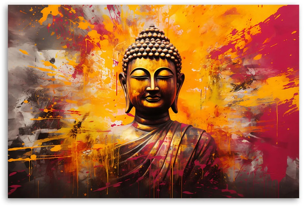Gario Vászonkép Buddha szobor egy absztrakt háttér Méret: 120 x 80 cm