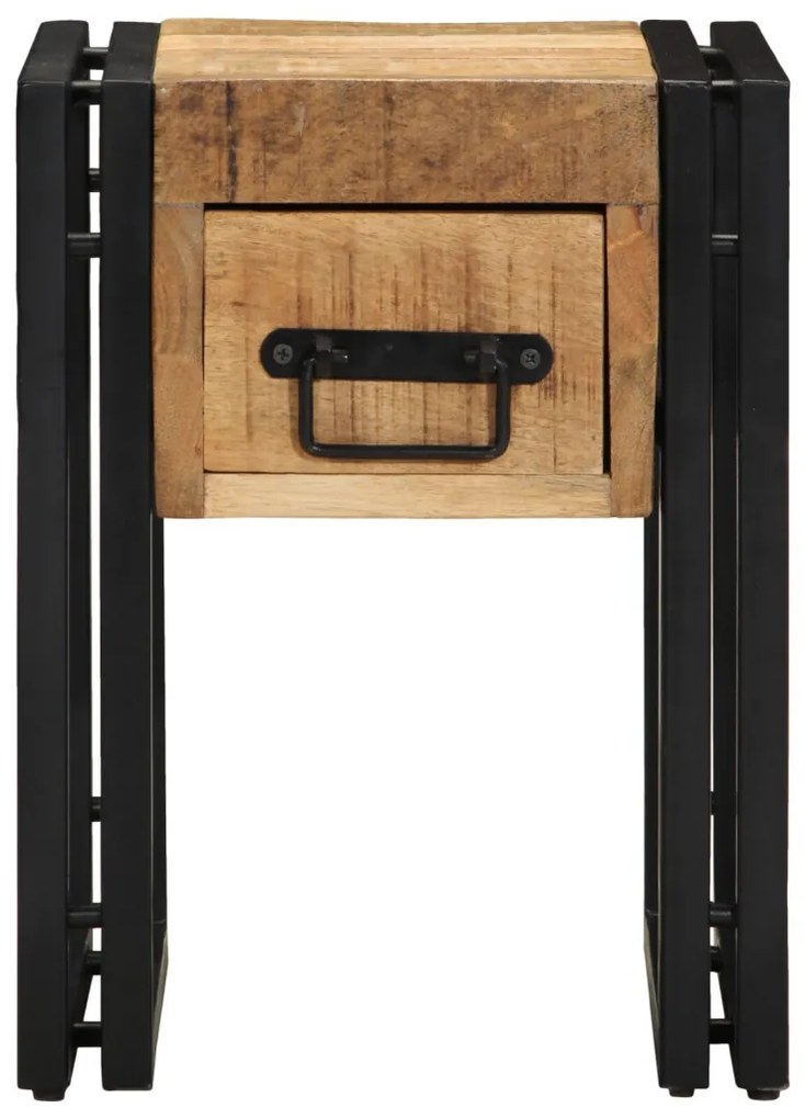 Kisasztal 30 x 30 x 40 cm Tömör mangófából és fémből készült