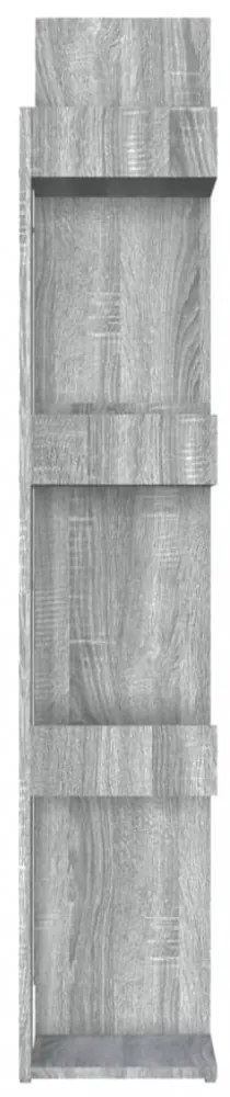 szürke sonoma színű szerelt fa könyvszekrény 86 x 25,5 x 140 cm