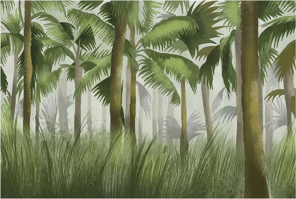 Flizelin tapéta falra Prémium Trópusi erdő 104x70 Ragasztó