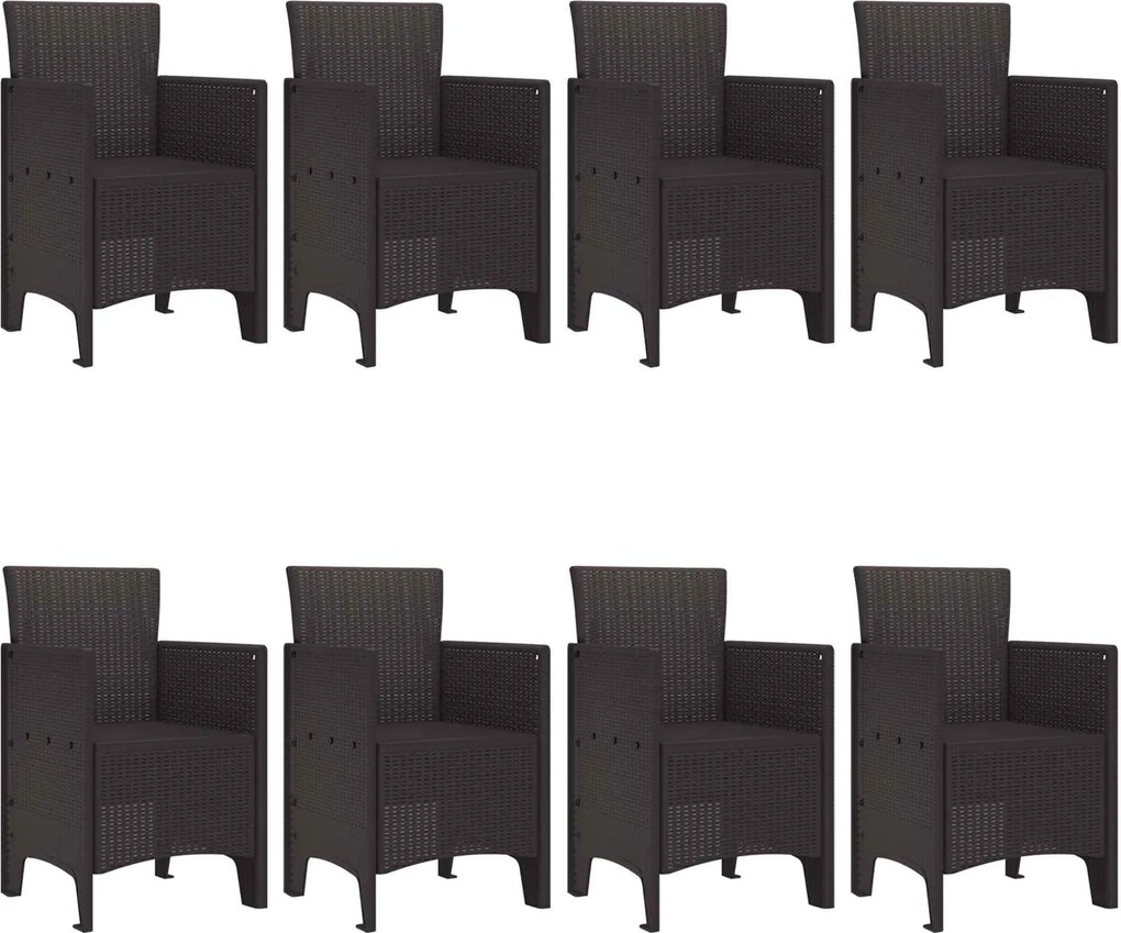 vidaXL Kert étkező szett 9 pcs Barna Polipropilén